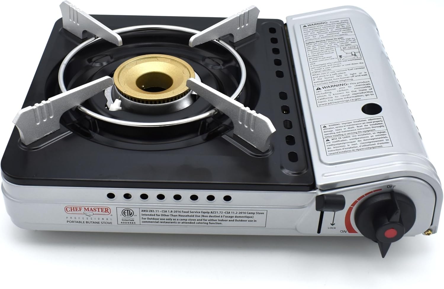 Chef Master 90235 Butane Countertop Stove 12,000 BTU, Professional Quality, Portable, with Carry Case, High Performance, Electronic Ignition, Brass Burner, Double Wind Guard, 1 Burner - Image 3